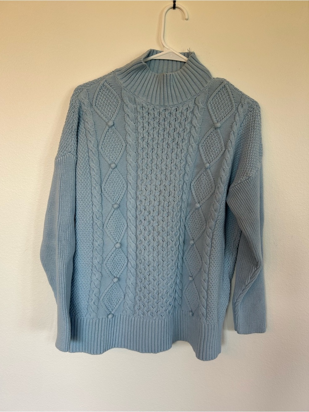 J.CREW baby blue mock turtleneck cotton sweater